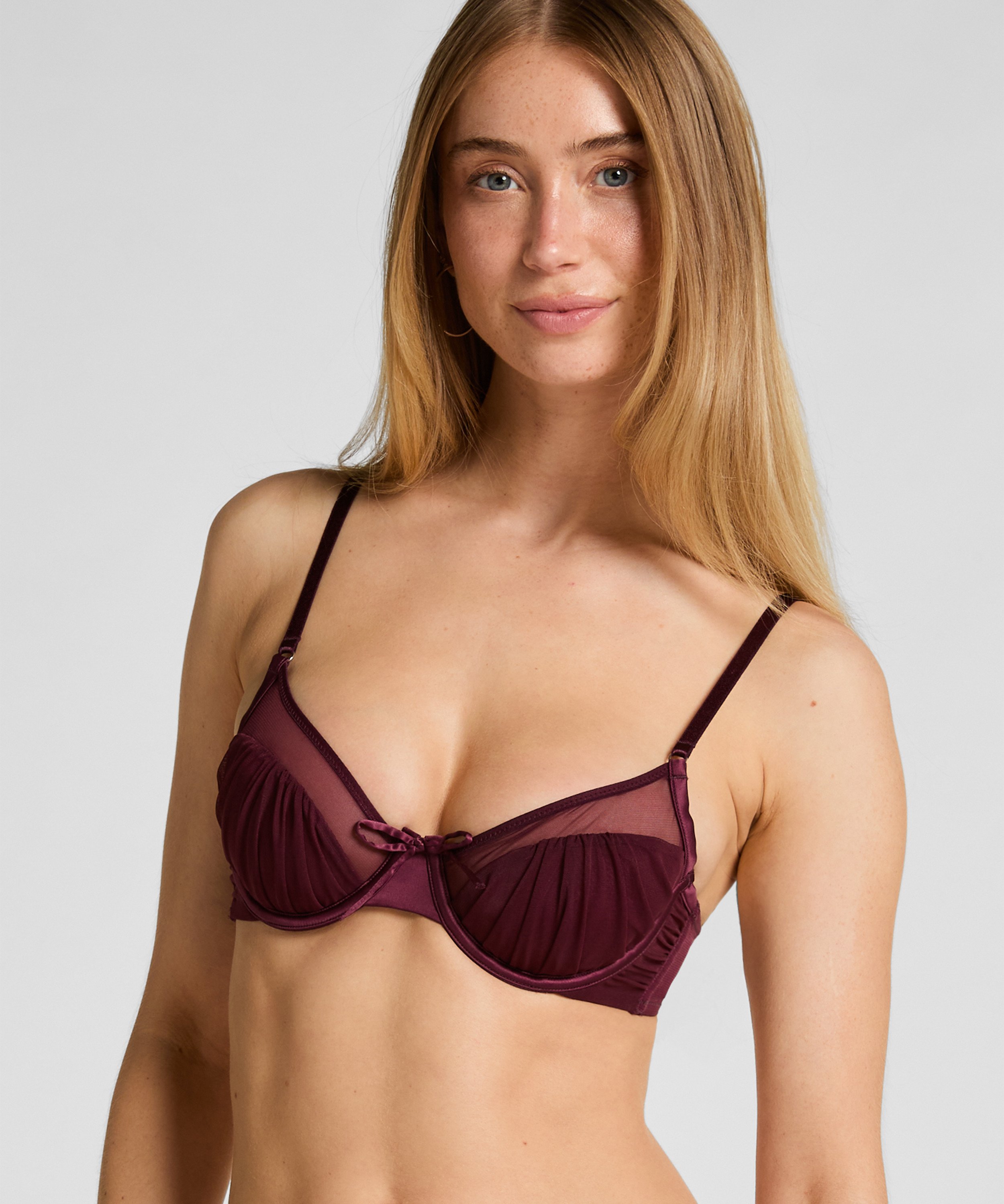 Dulce Non-Padded Underwired Bra, Red, main