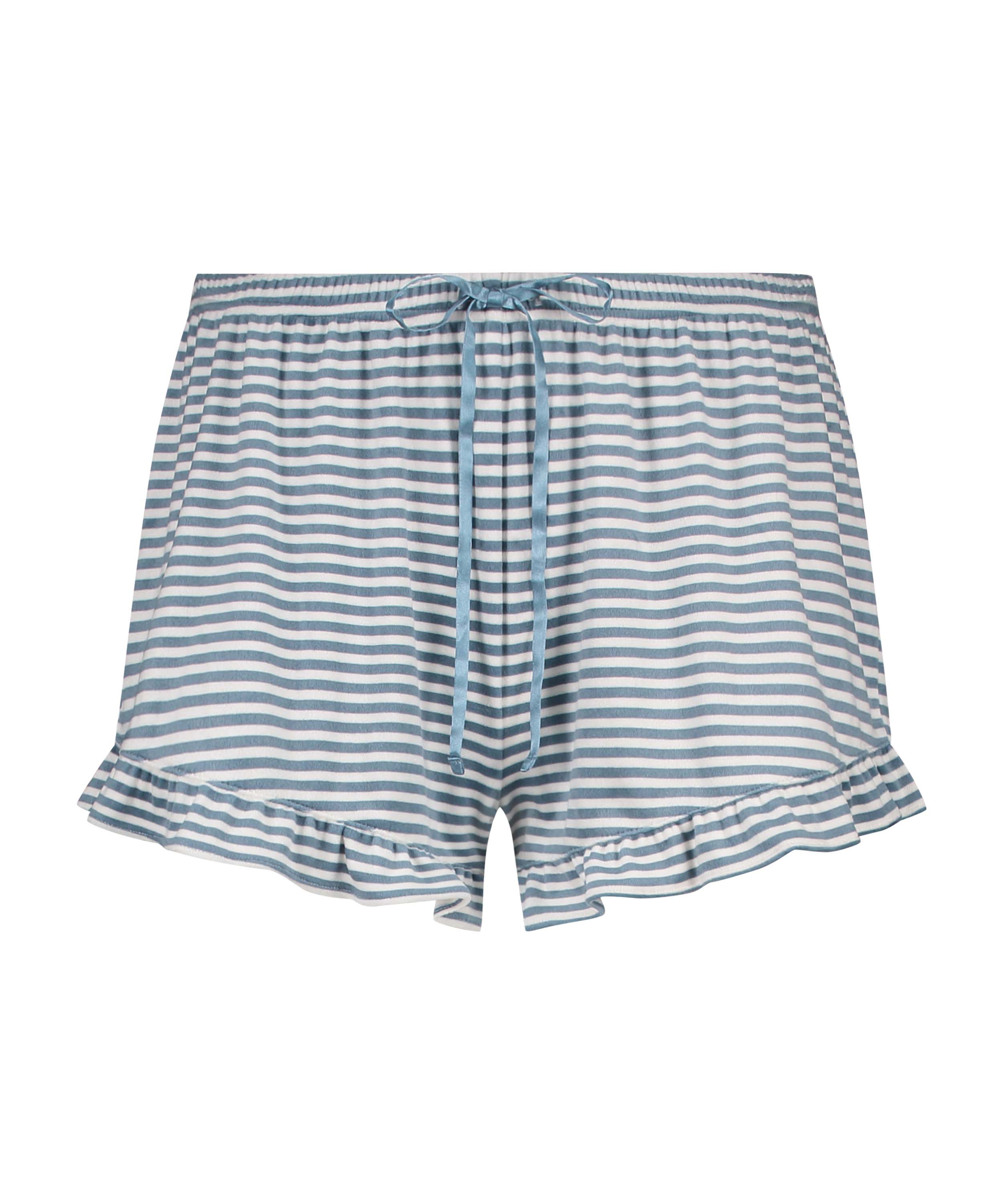 Velours Ruffle Shorts, Blue, main