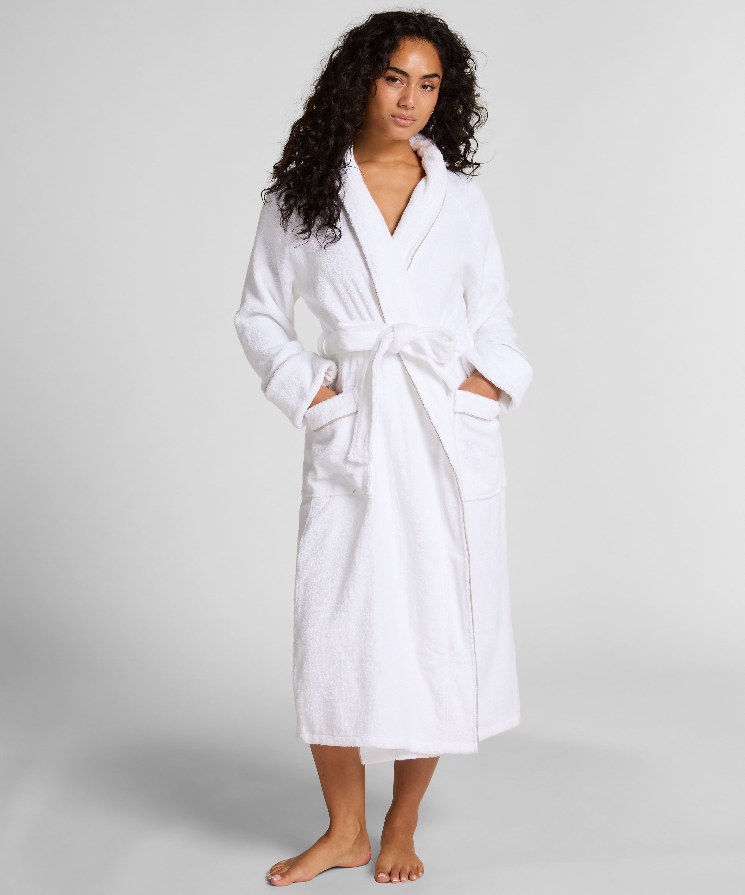 Toweling Robe, White, main