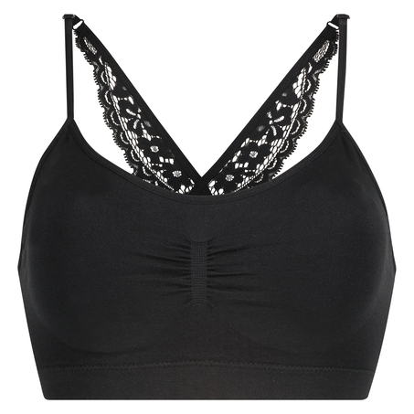 Rose seamless bralette, Black