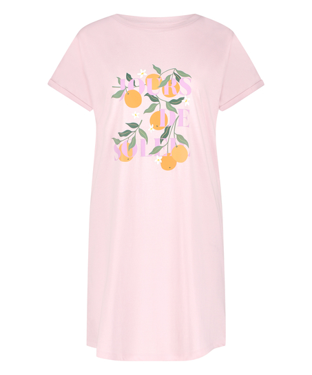 Round Neck Nightshirt, Pink