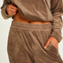 Tall Velours Jogging Bottoms, Brown