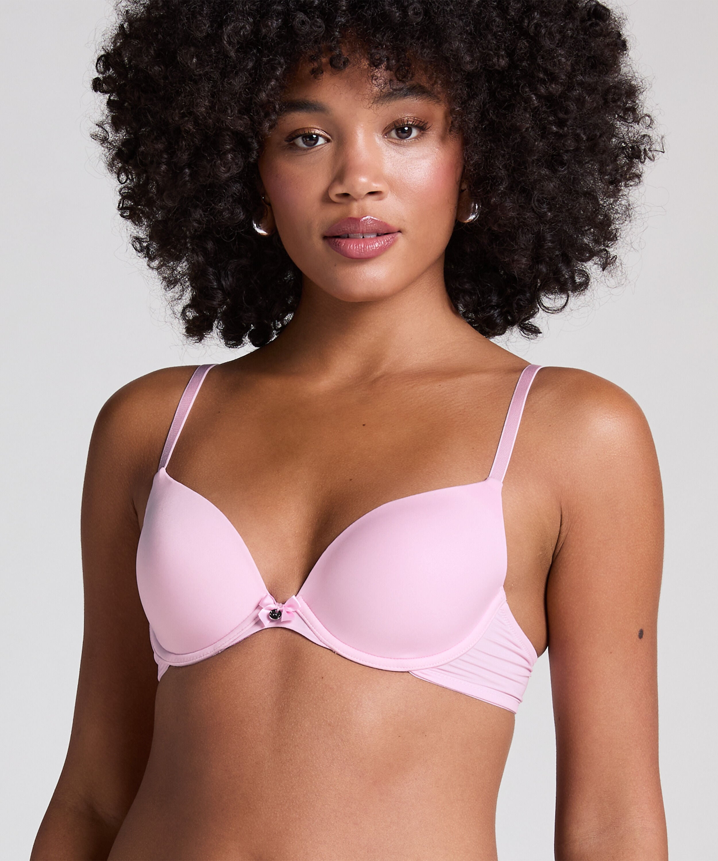 Plunge Padded Underwired Bra, Pink Plunge Padded Underwired Bra, Pink