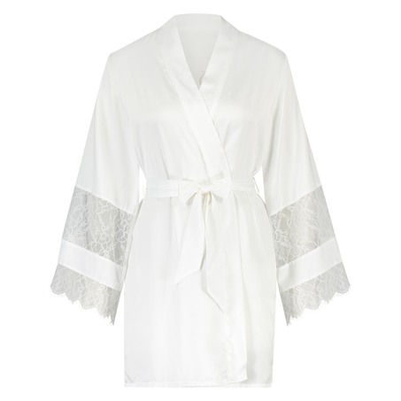 Kimono satin Bridal, White
