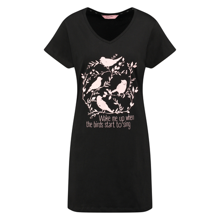 Nightshirt V-neck, Black