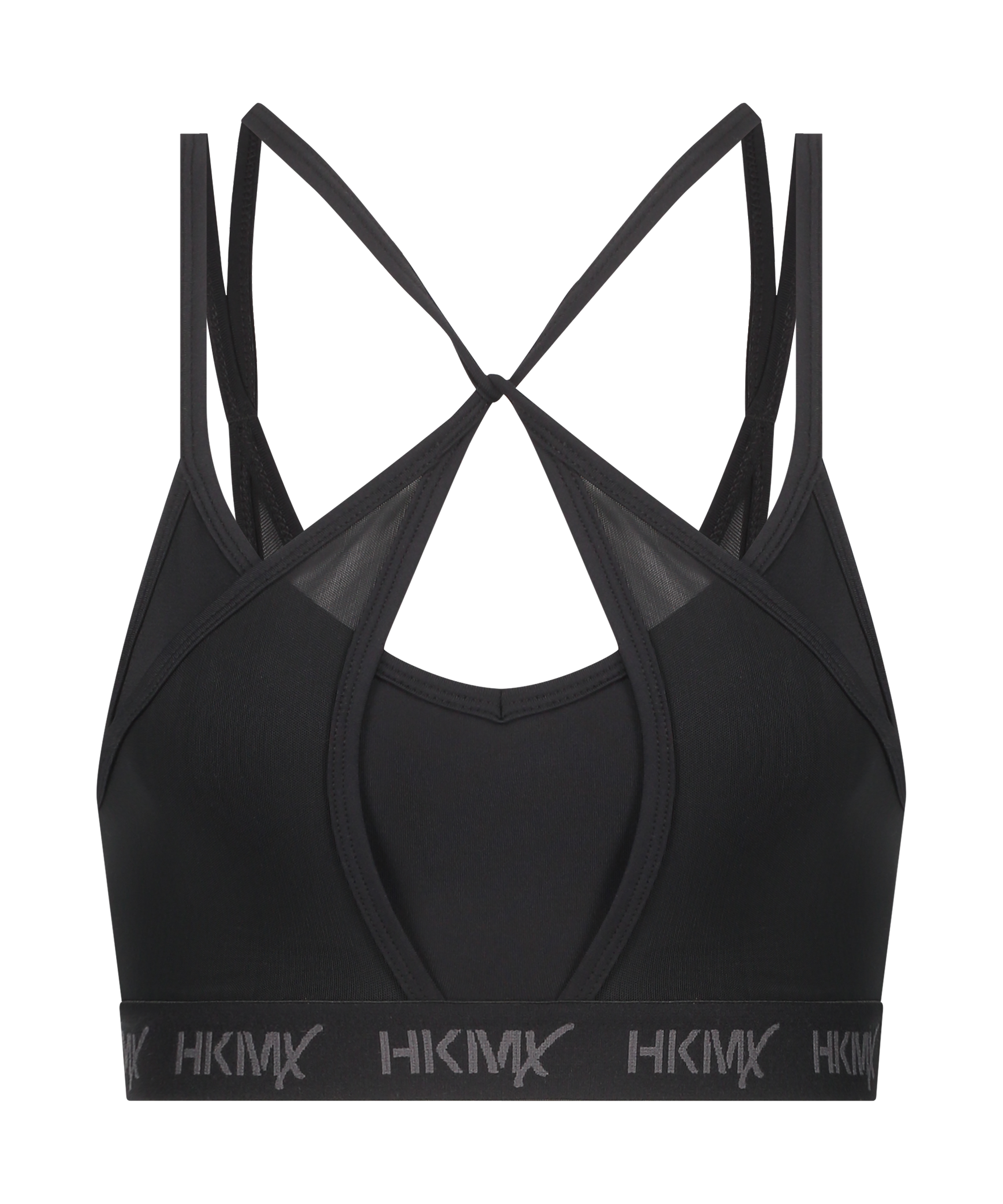 HKMX The Twist Sports Bra, Black, main