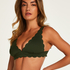 Scallop triangle bikini top, Green