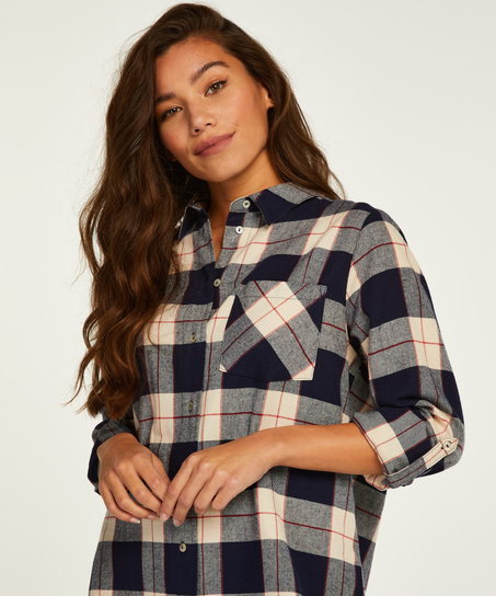 Boyfriend Check Nightshirt, Blue