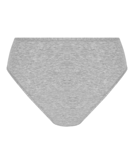 Cotton High Leg Brazilian, Grey