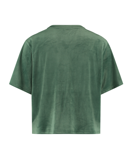 Top Velours Pocket, Green