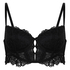 Posie Padded Underwired Longline Bra, Black