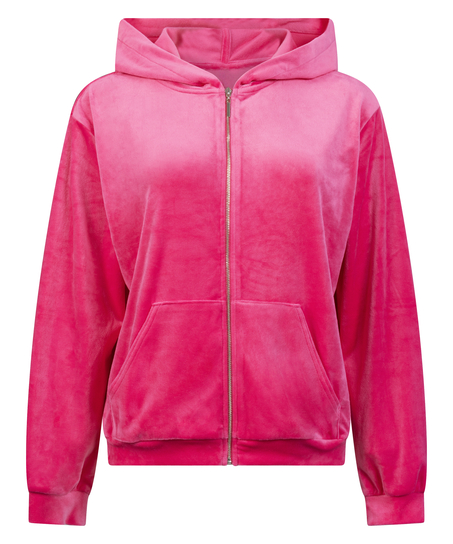 Velour hoodie jacket, Pink