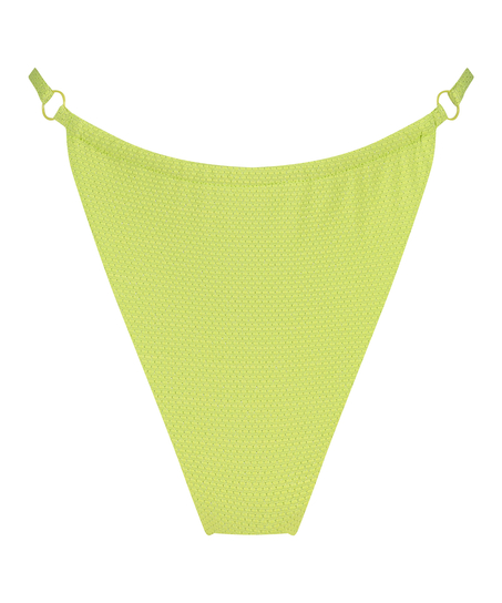 Fiji High Leg Lurex Bikini Bottom, Green