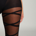 20 Denier Open Gladiator Tights, Black
