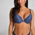 Marine Padded Underwired Push-Up Bra, Blue