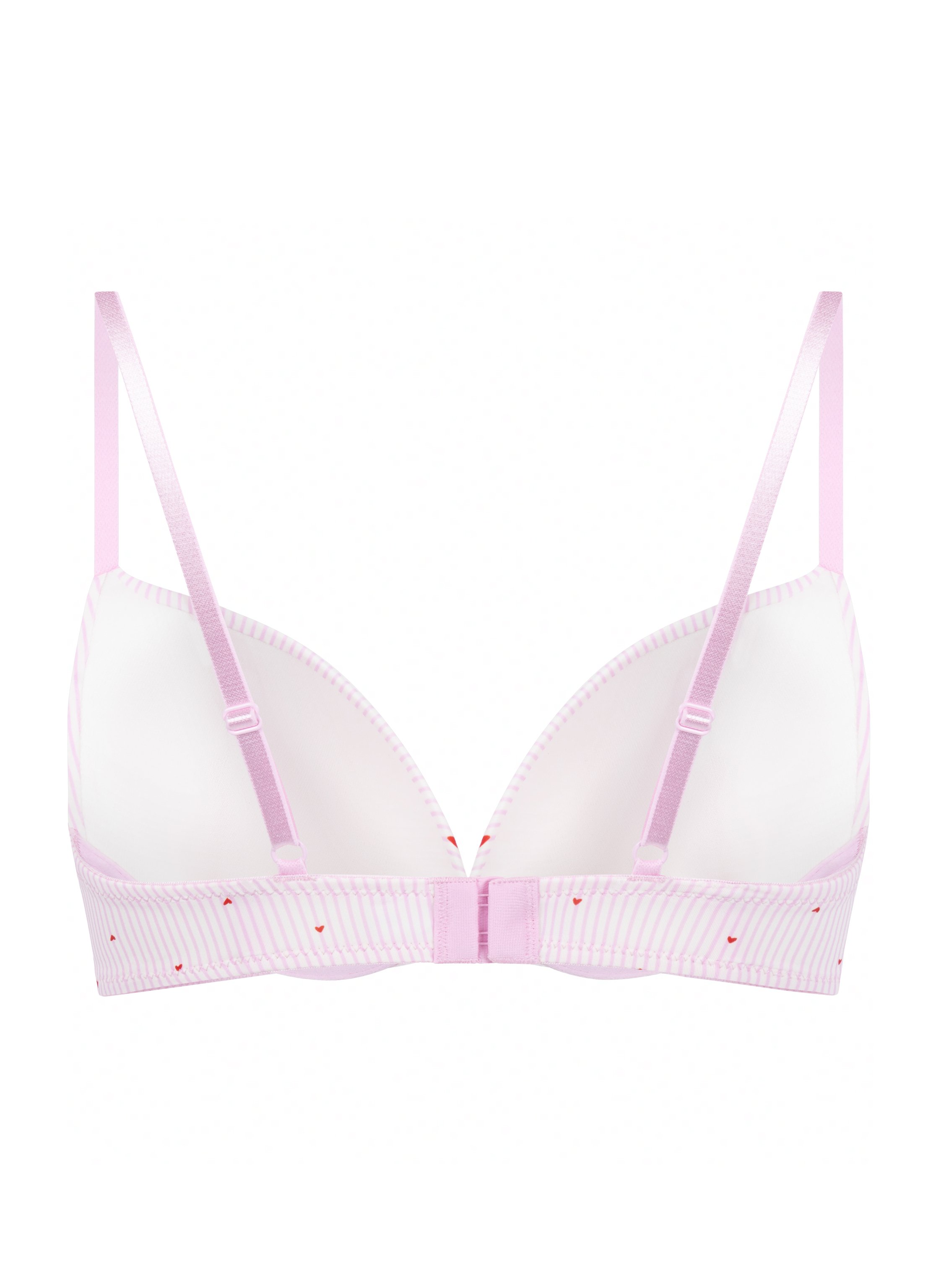 Plunge Padded Underwired Bra, Pink, main