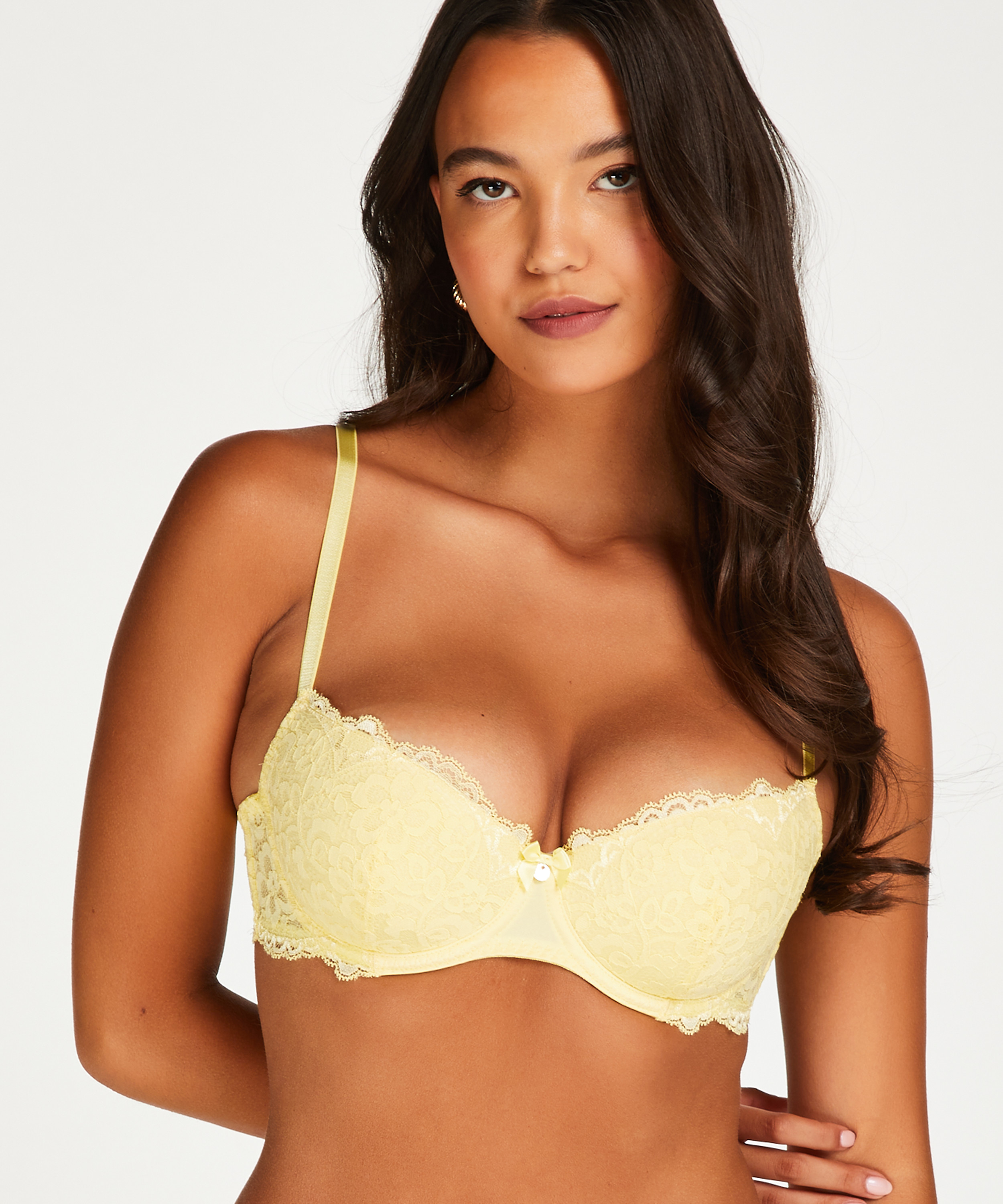 Marine Padded Underwired Bra, Yellow, main