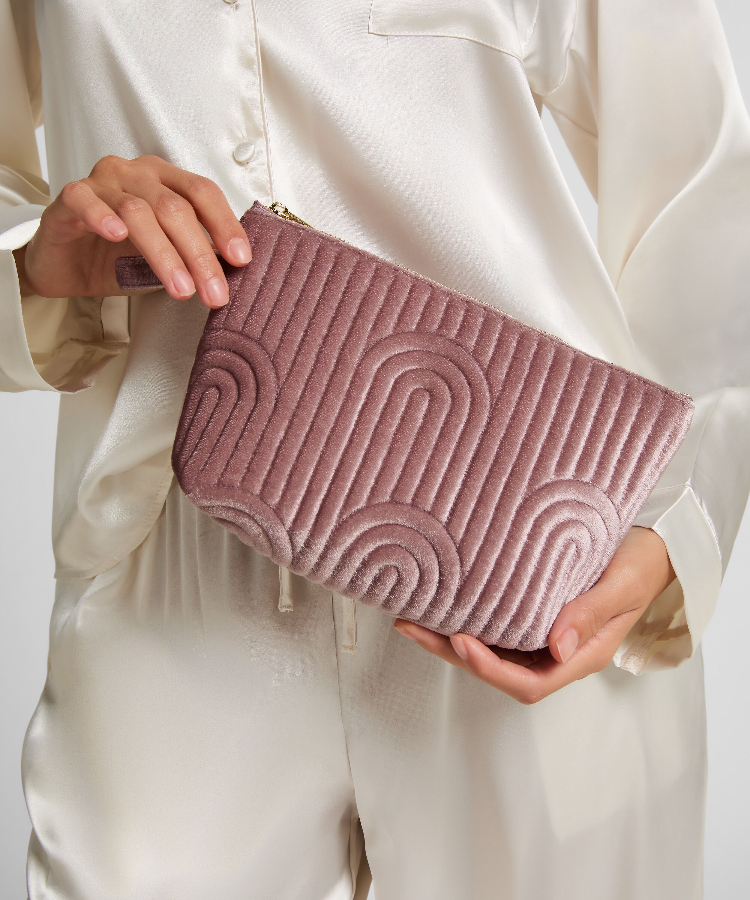 Velour Make-Up Bag Small, Purple