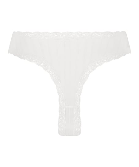 V-shape Mesh Brazilian, White