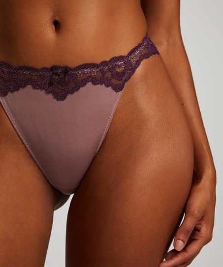 Lace & Shine Thong, Purple