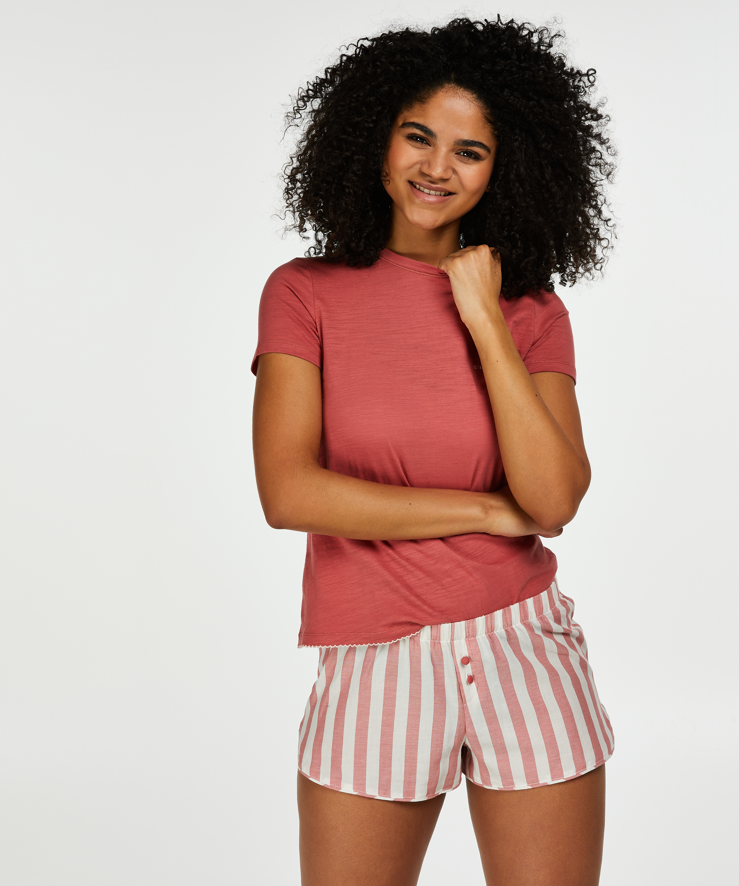 Stripe shorts, Red, main