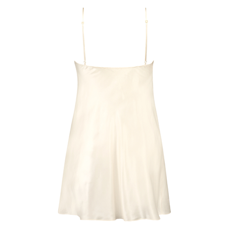 Silk Lace Slip Dress, Beige
