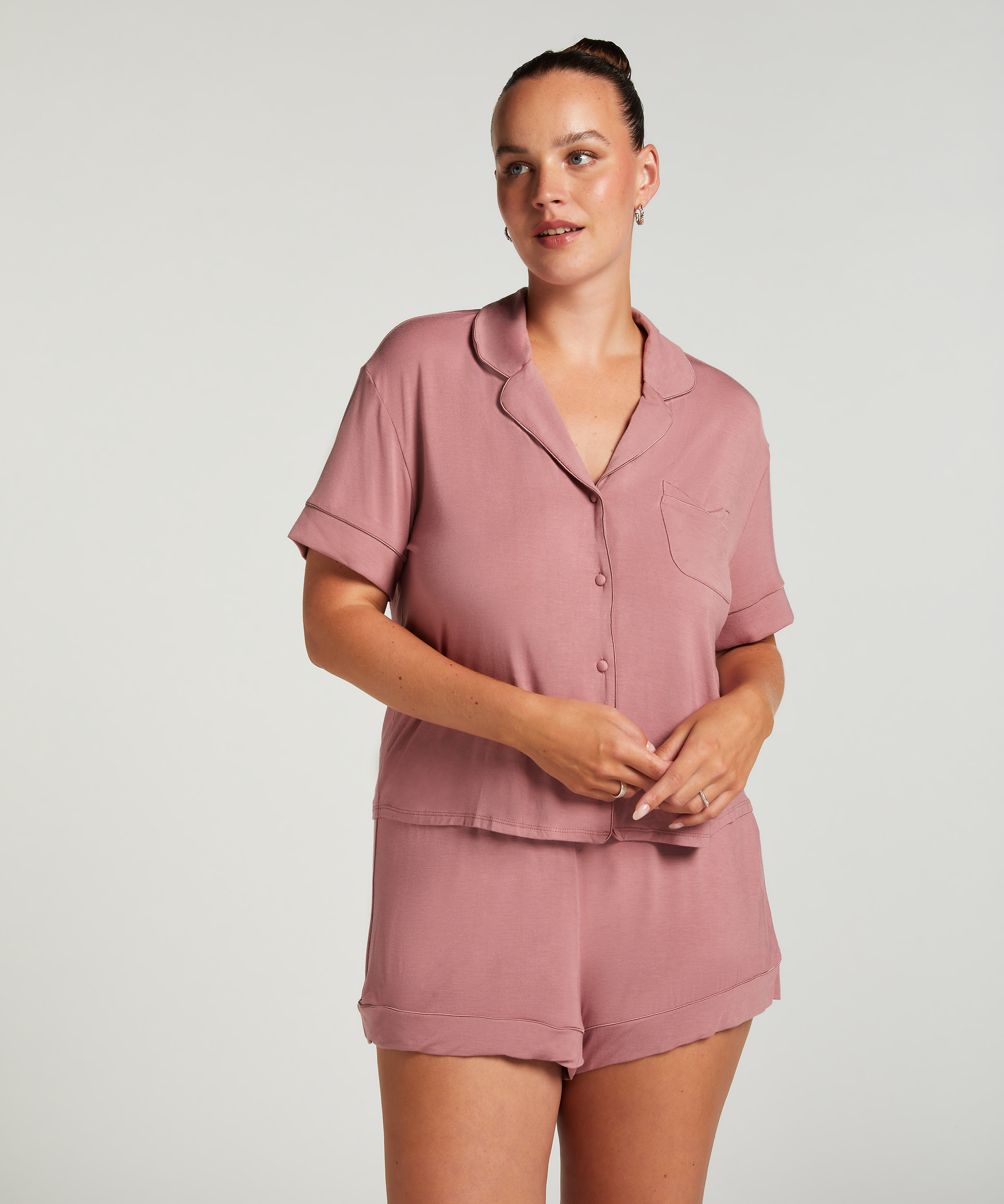 Essential Jersey Short-Sleeved Jacket, Pink, main