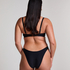 Luna High-Leg Bikini Bottoms, Black