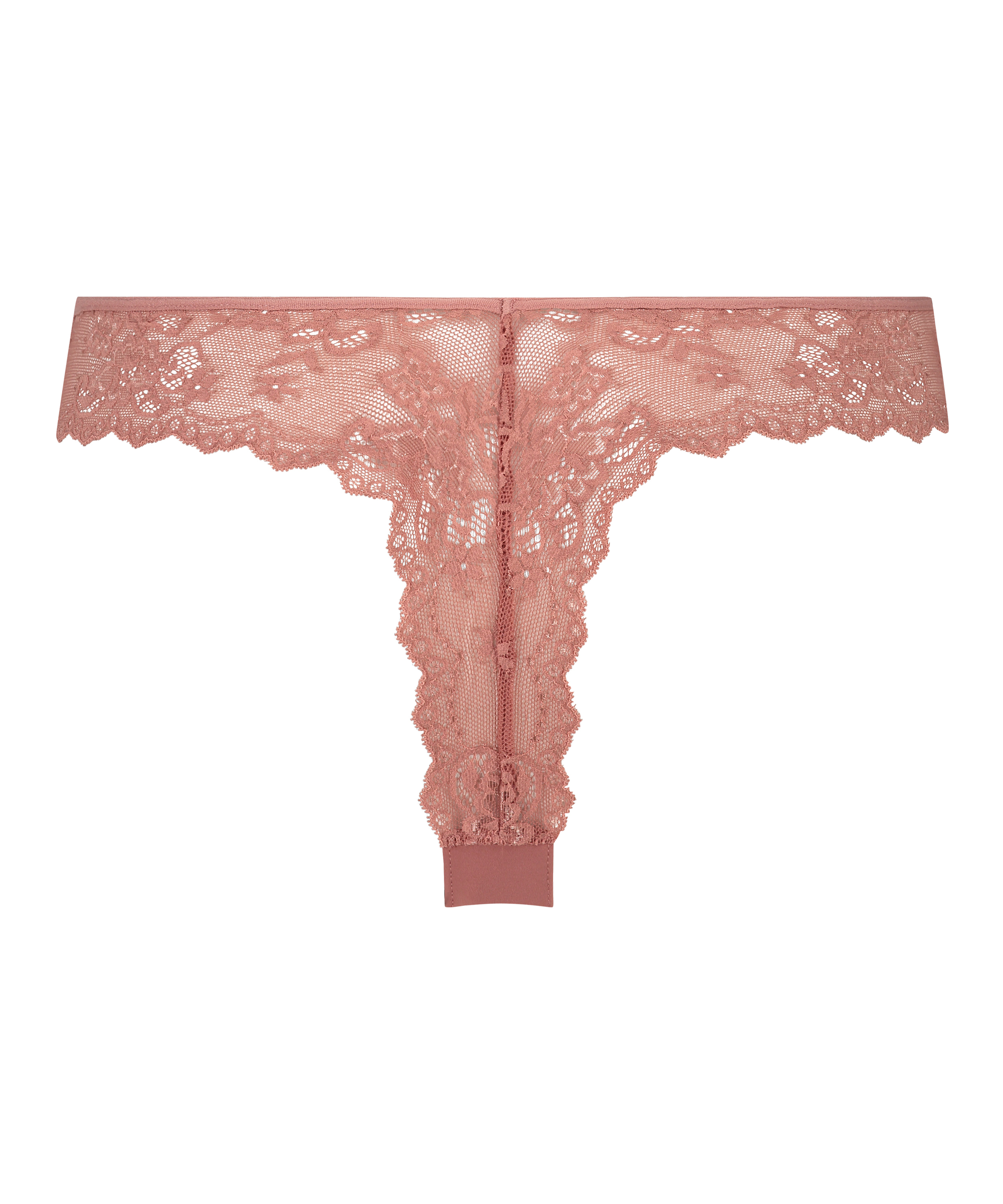 Lace Back Invisible Thong, Pink, main