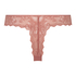 Lace Back Invisible Thong, Pink