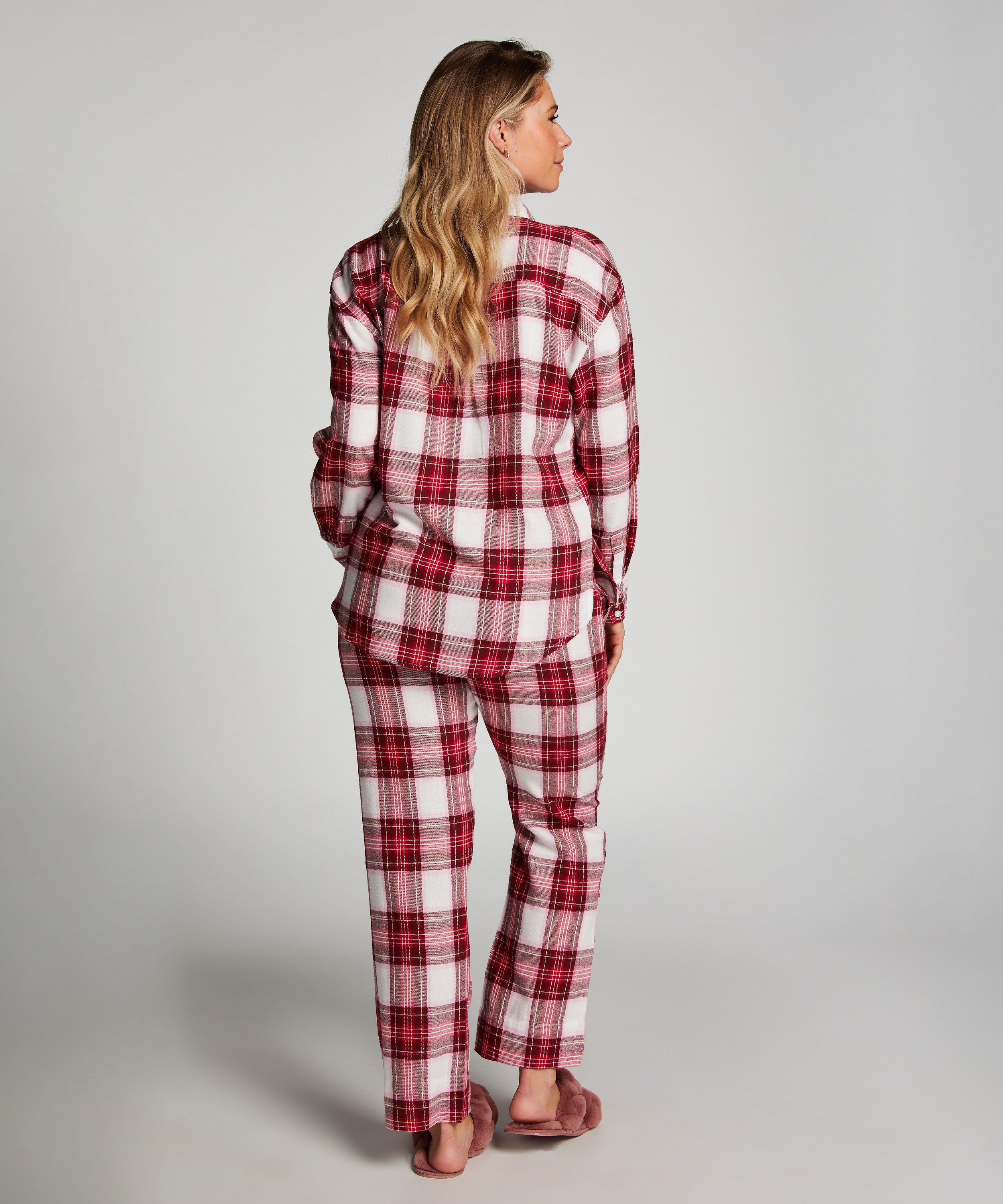 Twill Long-Sleeved Pyjama Top , Pink, main