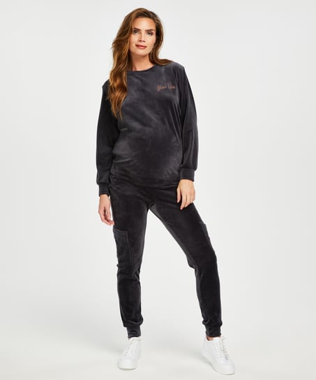 Velours Maternity Top, Grey