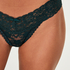 Foiled Extra Low Thong, Green