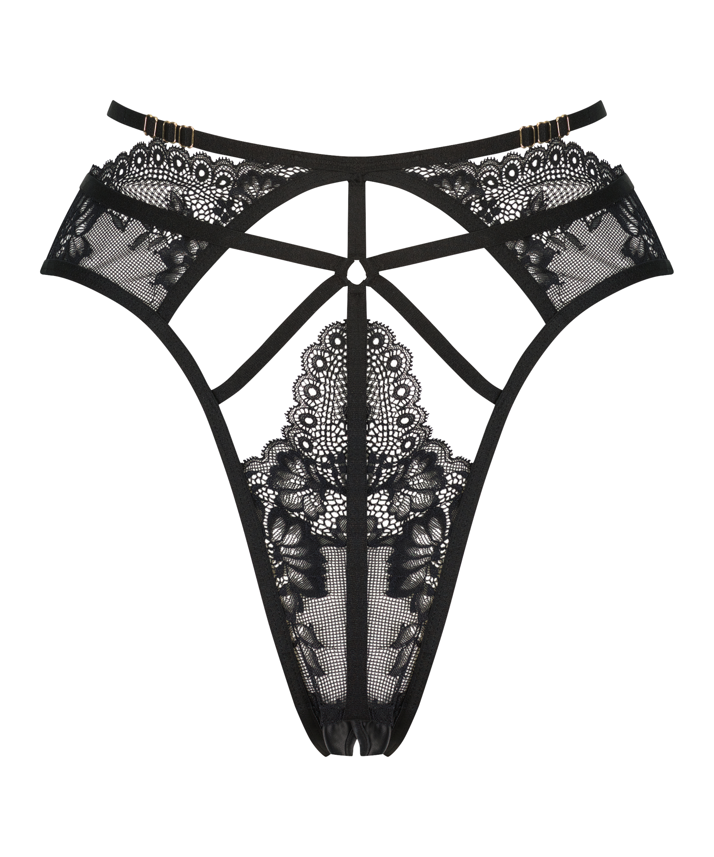 Roxanne Open Crotch Brazilian, Black, main