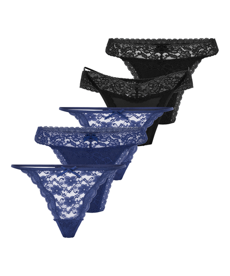 5-pack Fashion Thong, Blue