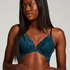 Riri Padded Underwired Push-Up Bra, Blue