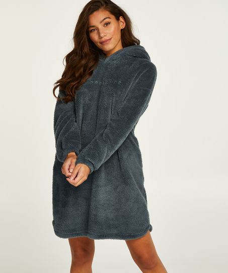 Snuggle Fleece Lounge Dress, Blue