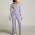Henley Pyjama Top, Purple