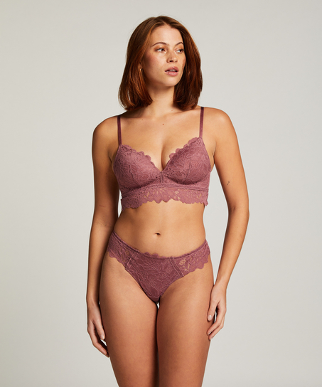 Shiloh Padded Non-wired Longline Bra, Purple