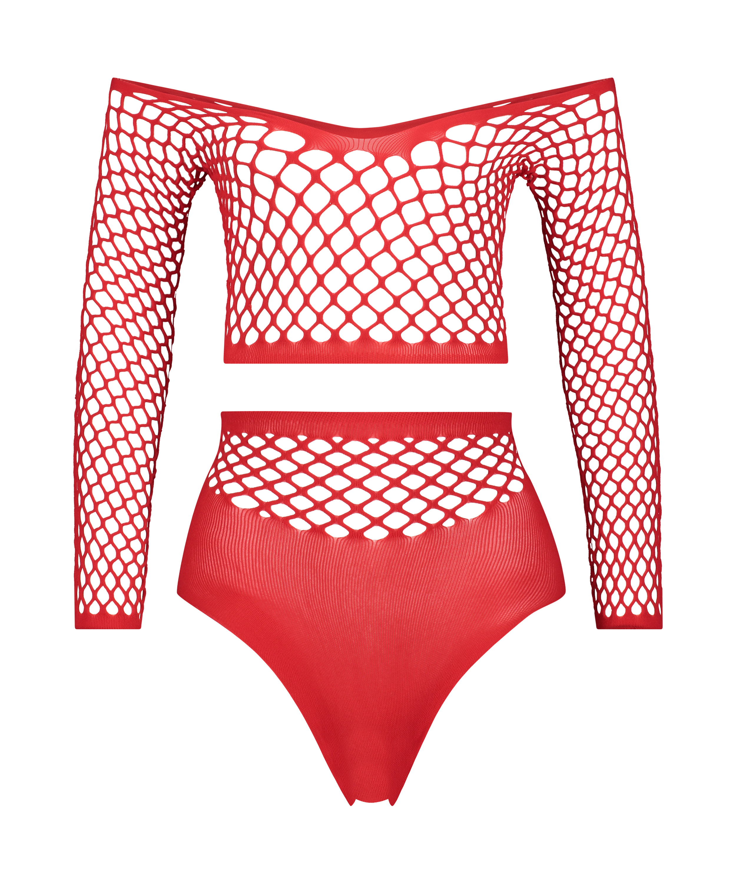 Private Fishnet Set, Red, main
