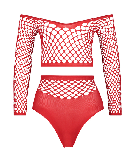 Private Fishnet Set, Red