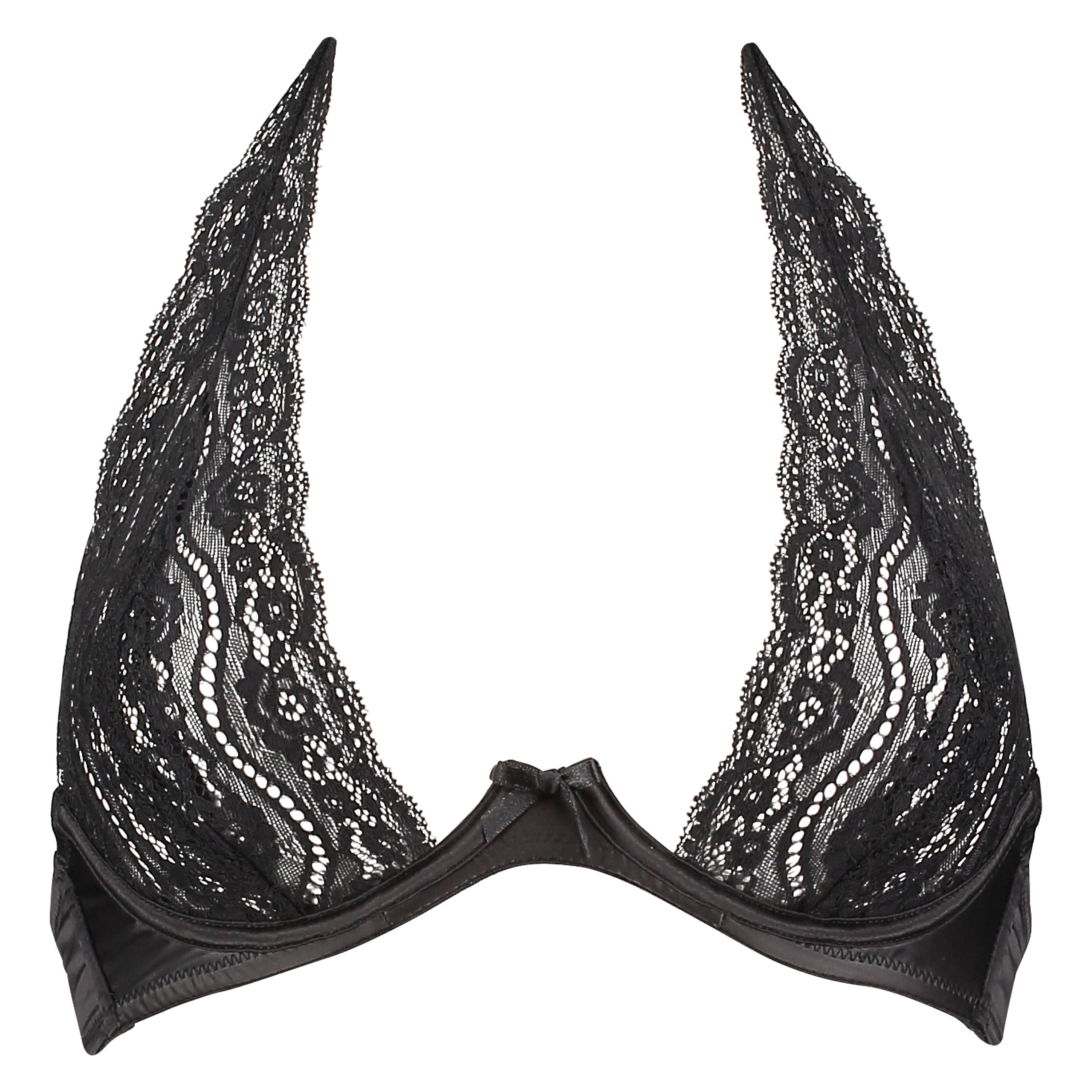 Non-padded underwired bra Jade lace, Black, main