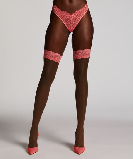 Stay Ups 15 Denier Lace, Pink