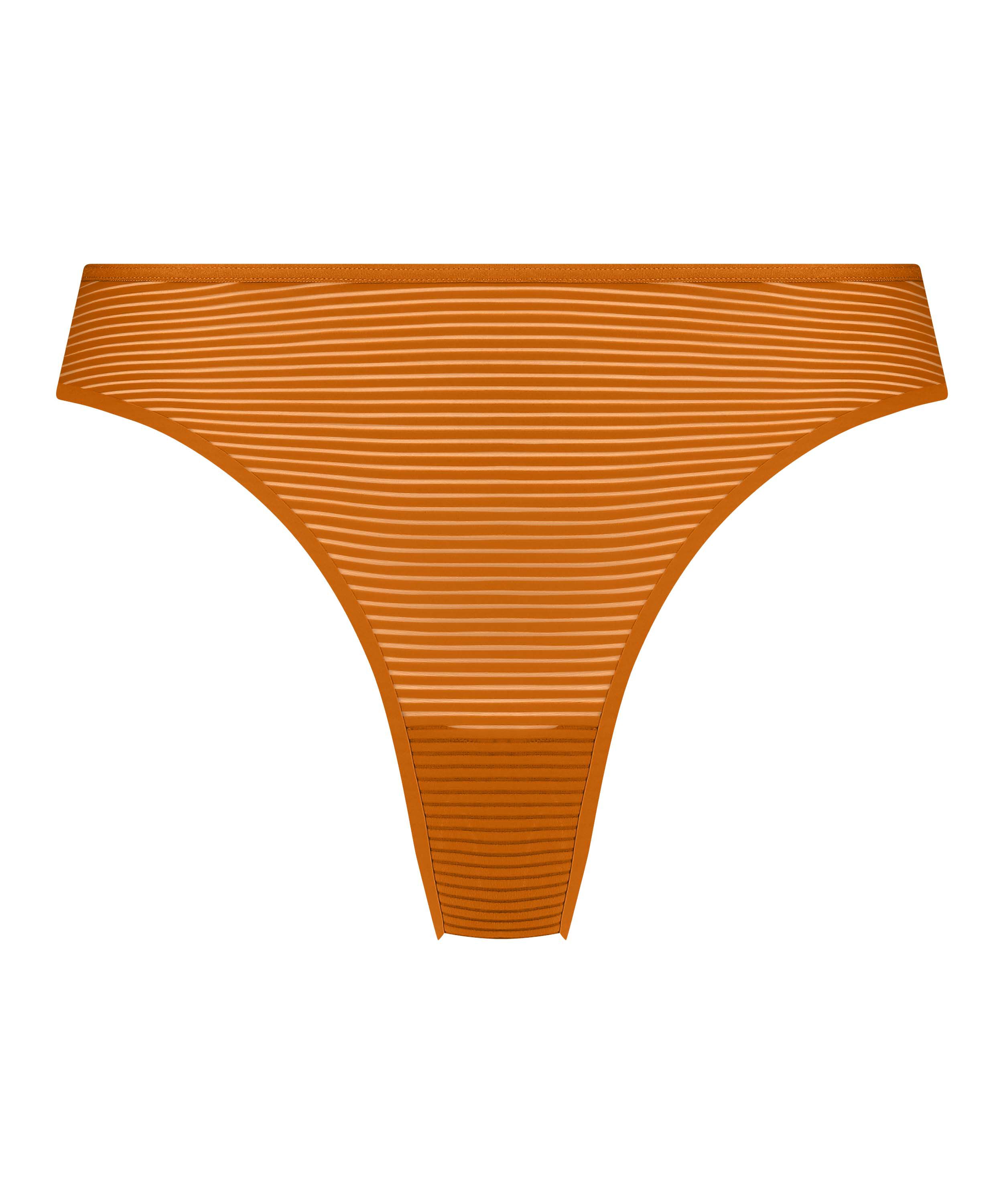 Invisible Stripe Mesh Thong, Orange