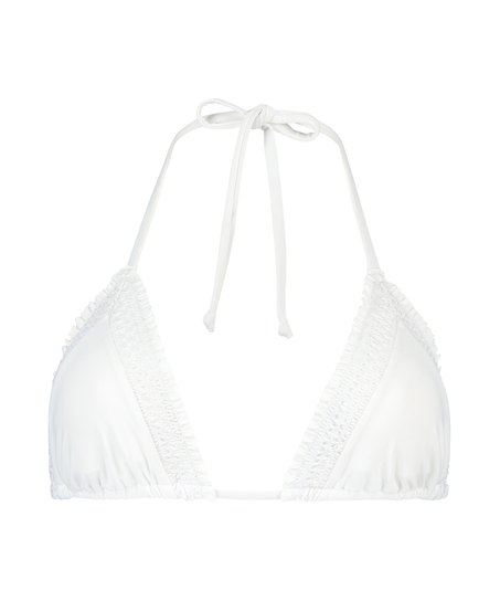 Maldives triangle bikini top, White