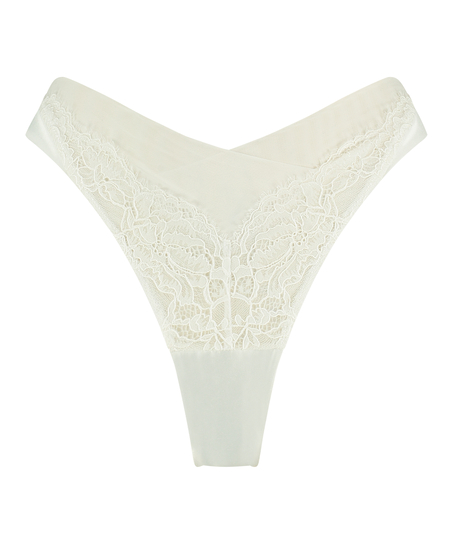 Akelai High Leg Thong, White