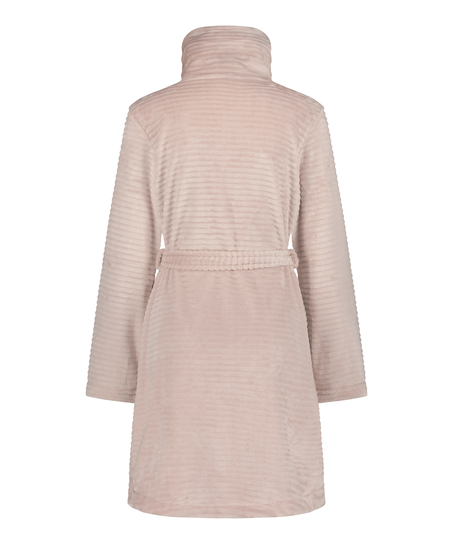 Zip Fleece Bathrobe, Pink