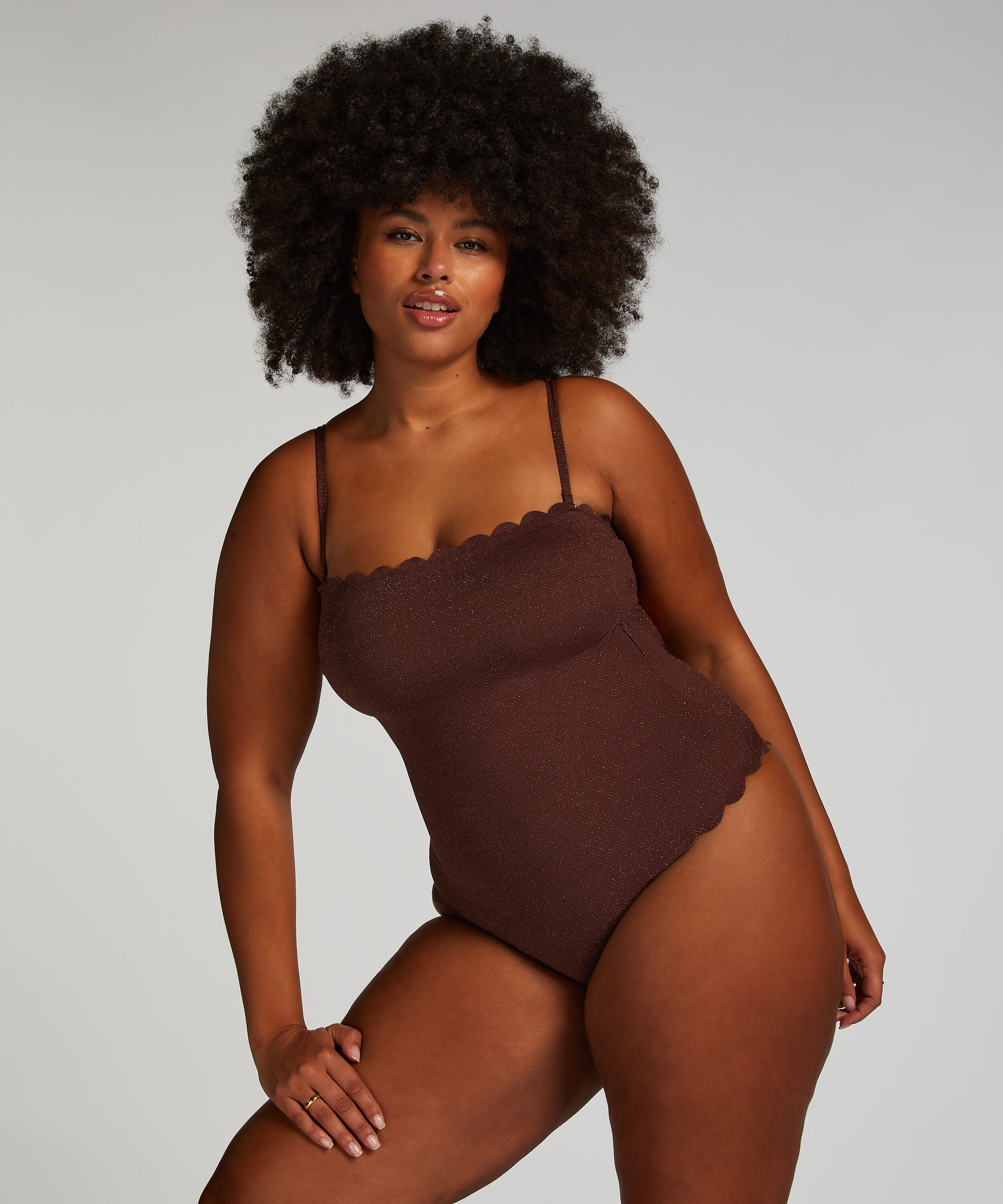 Bandeau Scallop Swimsuit