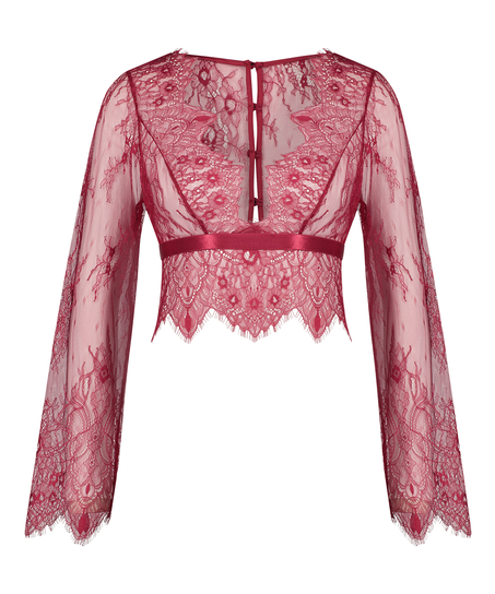 All-over Lace Top, Red