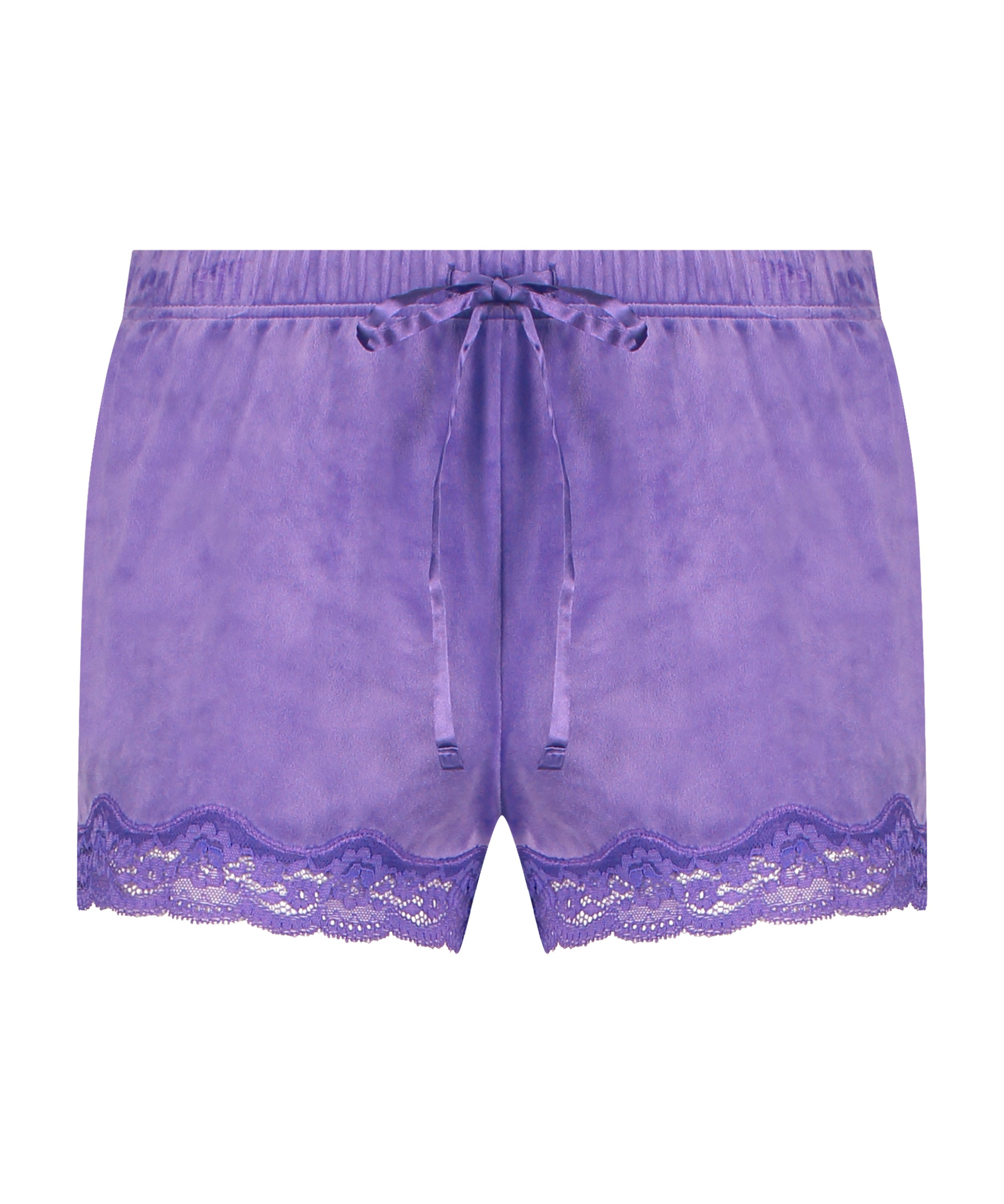 Velvet lace shorts, Purple, main